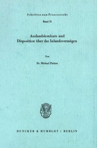 cover of the book Auslandskonkurs und Disposition über das Inlandsvermögen