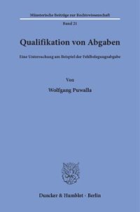 cover of the book Qualifikation von Abgaben: Eine Untersuchung am Beispiel der Fehlbelegungsabgabe