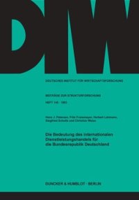 cover of the book Die Bedeutung des internationalen Dienstleistungshandels für die Bundesrepublik Deutschland