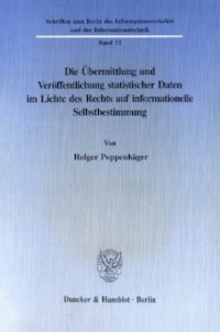 cover of the book Die Übermittlung und Veröffentlichung statistischer Daten im Lichte des Rechts auf informationelle Selbstbestimmung