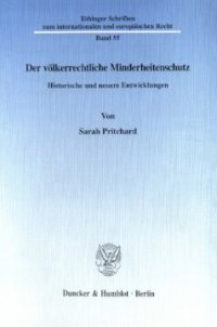 cover of the book Der völkerrechtliche Minderheitenschutz: Historische und neuere Entwicklungen