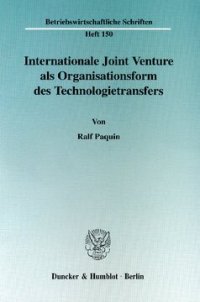 cover of the book Internationale Joint Venture als Organisationsform des Technologietransfers