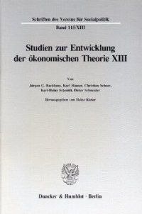 cover of the book Deutsche Finanzwissenschaft zwischen 1918 und 1939: Studien zur Entwicklung der ökonomischen Theorie XIII