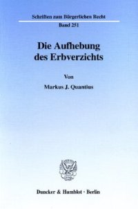 cover of the book Die Aufhebung des Erbverzichts