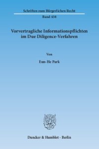 cover of the book Vorvertragliche Informationspflichten im Due Diligence-Verfahren