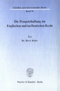 cover of the book Die Prospekthaftung im Englischen und im Deutschen Recht