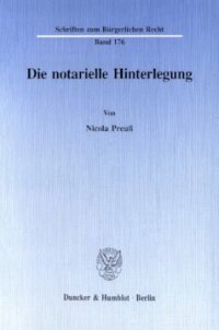 cover of the book Die notarielle Hinterlegung