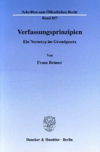 cover of the book Verfassungsprinzipien: Ein Normtyp im Grundgesetz