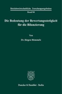 cover of the book Die Bedeutung der Bewertungsstetigkeit für die Bilanzierung