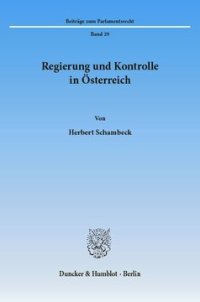 cover of the book Regierung und Kontrolle in Österreich