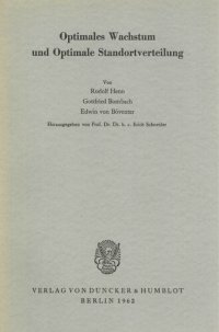 cover of the book Optimales Wachstum und Optimale Standortverteilung