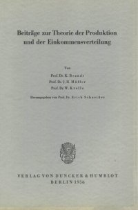 cover of the book Beiträge zur Theorie der Produktion und der Einkommensverteilung