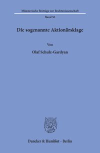 cover of the book Die sogenannte Aktionärsklage