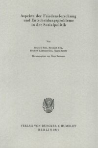 cover of the book Aspekte der Friedensforschung und Entscheidungsprobleme in der Sozialpolitik