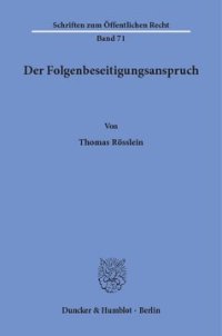 cover of the book Der Folgenbeseitigungsanspruch