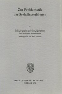 cover of the book Zur Problematik der Sozialinvestitionen