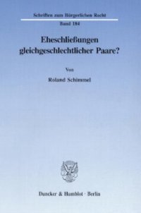 cover of the book Eheschließungen gleichgeschlechtlicher Paare?