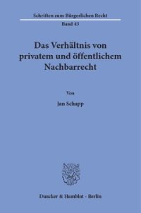 cover of the book Das Verhältnis von privatem und öffentlichem Nachbarrecht