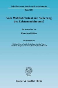 cover of the book Vom Wohlfahrtsstaat zur Sicherung des Existenzminimums?