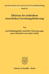 cover of the book Effizienz der indirekten steuerlichen Forschungsförderung