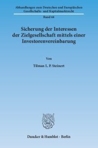 cover of the book Sicherung der Interessen der Zielgesellschaft mittels einer Investorenvereinbarung