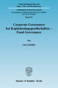 cover of the book Corporate Governance bei Kapitalanlagegesellschaften - Fund Governance