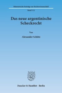 cover of the book Das neue argentinische Scheckrecht