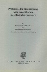 cover of the book Probleme der Finanzierung von Investitionen in Entwicklungsländern