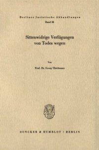 cover of the book Sittenwidrige Verfügungen von Todes wegen