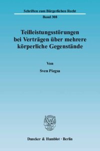 cover of the book Teilleistungsstörungen bei Verträgen über mehrere körperliche Gegenstände