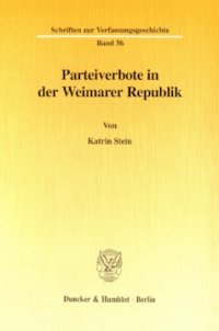 cover of the book Parteiverbote in der Weimarer Republik