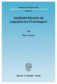 cover of the book Ausländerklauseln im organisierten Freizeitsport