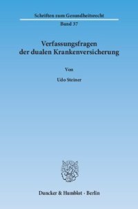 cover of the book Verfassungsfragen der dualen Krankenversicherung