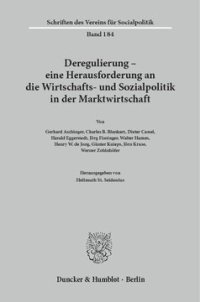 cover of the book Deregulierung - eine Herausforderung an die Wirtschafts- und Sozialpolitik in der Marktwirtschaft