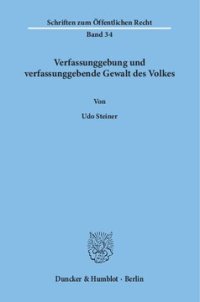 cover of the book Verfassunggebung und verfassunggebende Gewalt des Volkes