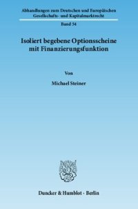 cover of the book Isoliert begebene Optionsscheine mit Finanzierungsfunktion