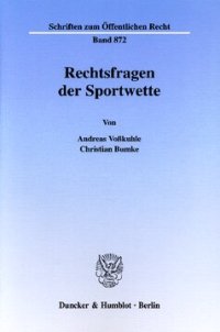 cover of the book Rechtsfragen der Sportwette