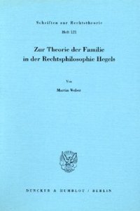 cover of the book Zur Theorie der Familie in der Rechtsphilosophie Hegels