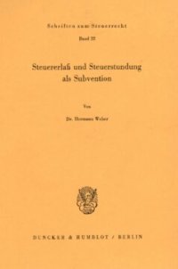 cover of the book Steuererlaß und Steuerstundung als Subvention