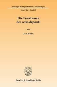 cover of the book Die Funktionen der actio depositi