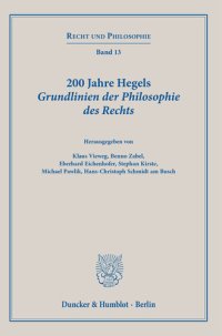 cover of the book 200 Jahre Hegels Grundlinien der Philosophie des Rechts