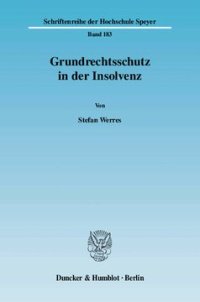 cover of the book Grundrechtsschutz in der Insolvenz