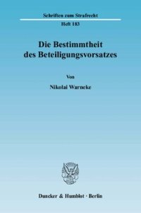 cover of the book Die Bestimmtheit des Beteiligungsvorsatzes