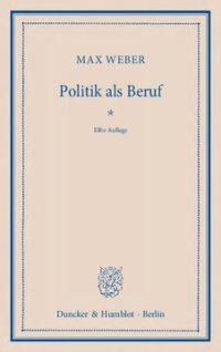 cover of the book Politik als Beruf