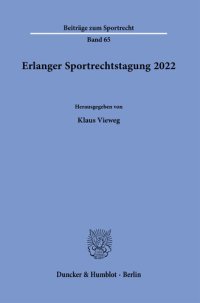 cover of the book Erlanger Sportrechtstagung 2022