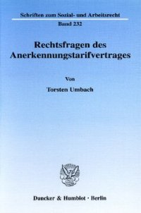 cover of the book Rechtsfragen des Anerkennungstarifvertrages