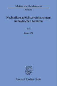 cover of the book Nachteilsausgleichsvereinbarungen im faktischen Konzern