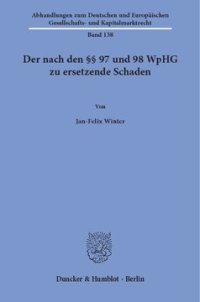 cover of the book Der nach den §§ 97 und 98 WpHG zu ersetzende Schaden