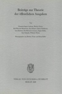 cover of the book Beiträge zur Theorie der öffentlichen Ausgaben