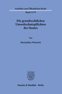 cover of the book Die grundrechtlichen Umweltschutzpflichten des Staates